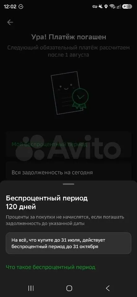 Результат работы: скриншот из банковского приложения, 3